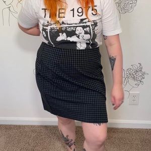 90s Vintage Blue Checkered Skirt ROUTE 66